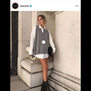 Grey Lyla Oversized Knit Sweater Vest